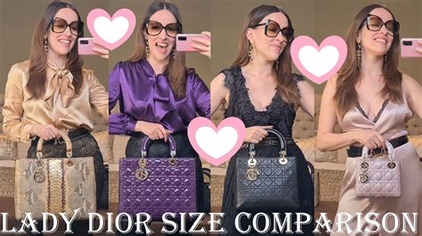 lady dior medium vs large|lady dior small dimension.